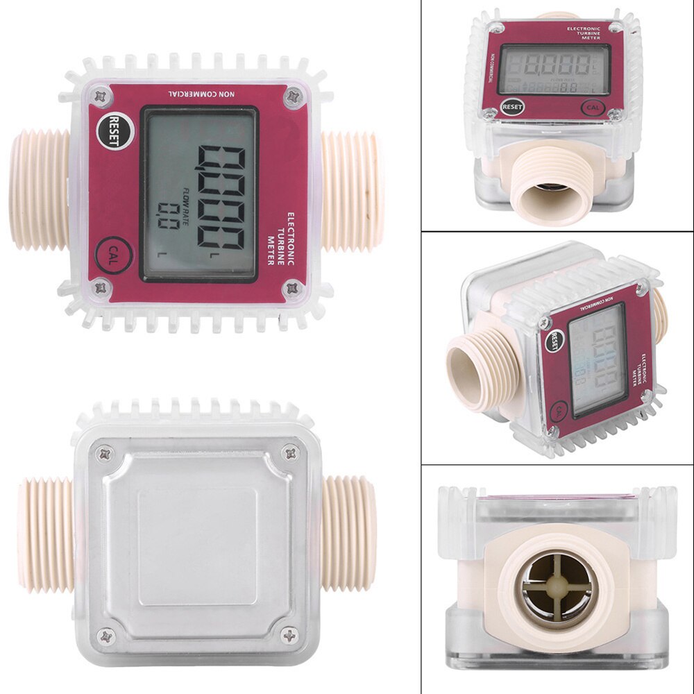 Digital K24 Turbine Flow Meter 1 Inch Vertical/Horizontal Diesel Oil Fuel Flow Meter Gauge For Chemicals Liquid Water