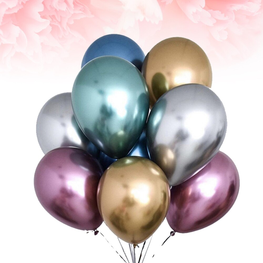 50pcs 10 Inches Latex Thicken Balloons Metallic Color Party Ornaments Supplies (Golden)