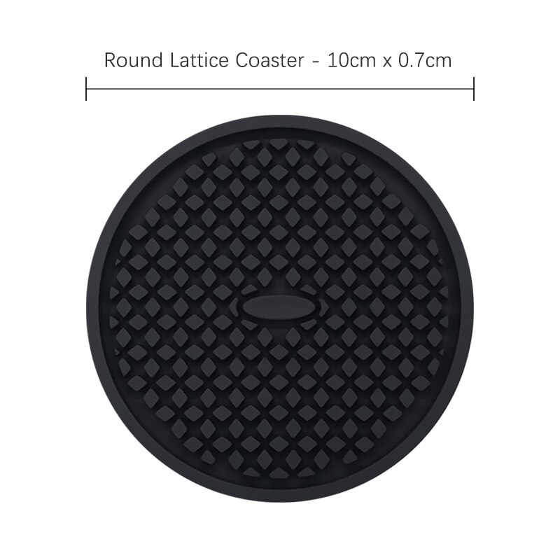 ME.FAM-tapis rond en Silicone flocons de neige en treillis, dessous de verre antidérapant isolant thermique, tapis de bol, décoration de bureau et cuisine: Lattice Black