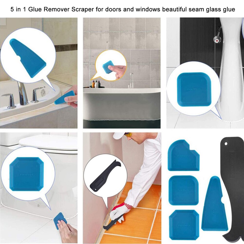 6In1 Silicone Caulking Finishing Sealant Grout Tool 11Pcs Caulk Nozzle Applicator Finisher Sealant Spreader Spatula Scraper Kit