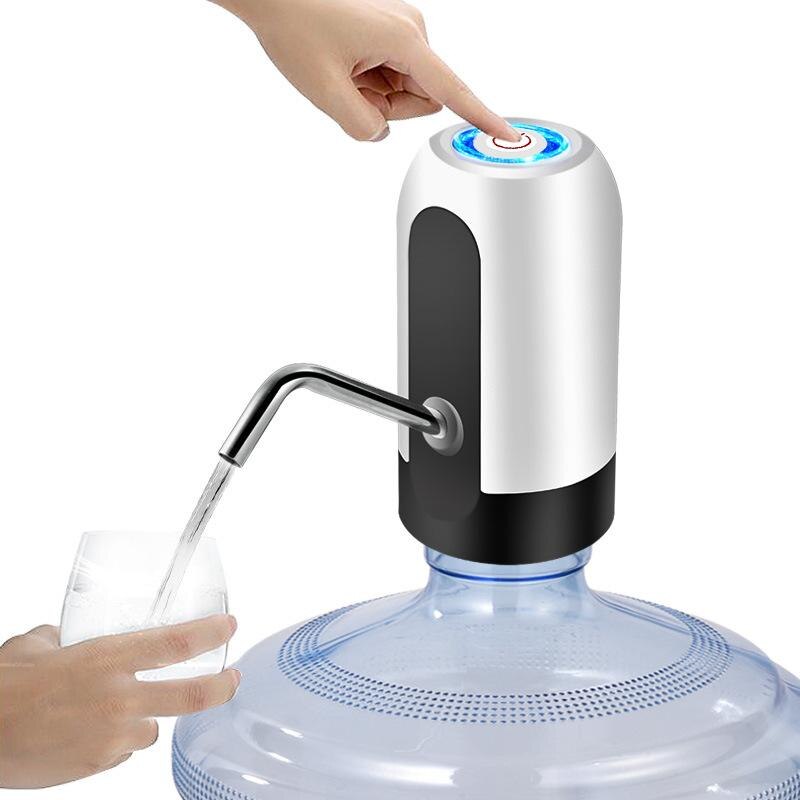 Usb automatisk elektrisk vandpumpe smart vanddispenser pumpe vandtryk enhed til gallon drikkeflaske tønde bærbar: Type 1 hvid