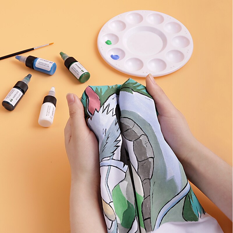 Pintura con fibra textil, ropa para pintar a mano, zapatos, camiseta, tela teñida de lona, pintura acrílica artesanal, impermeable, no se decolora