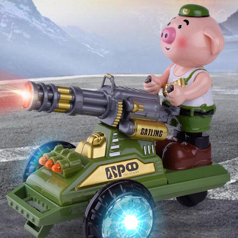 Leuke Cartoon Varken Kinderen Elektrische Speelgoed Auto met Lichte Muziek voor Jongens Meisjes Geluiden Muscial Educatief Vocal Speelgoed