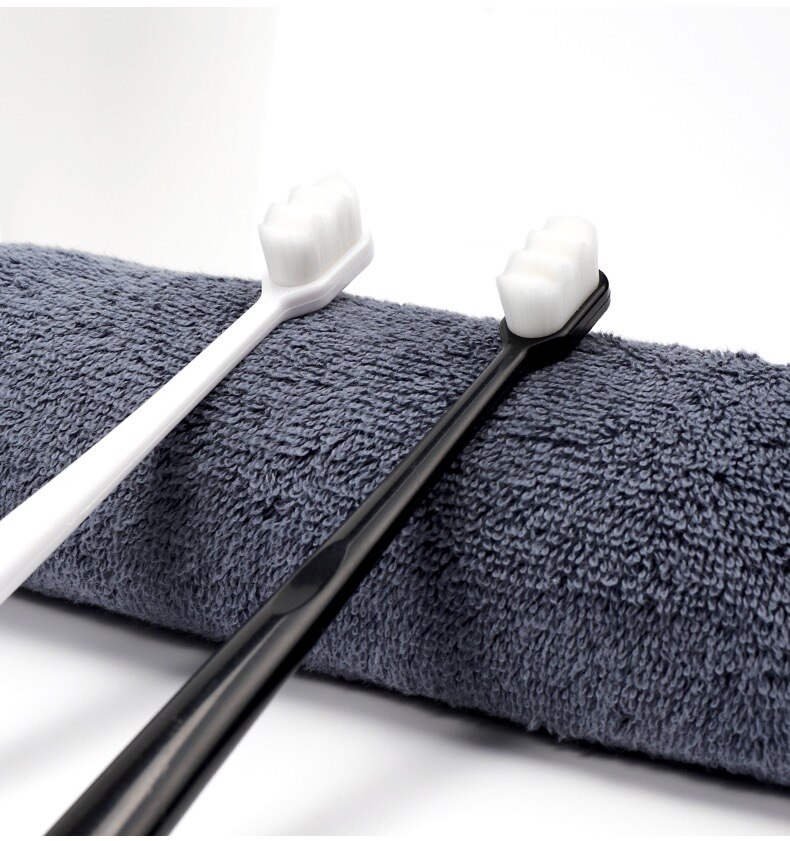 Adult Extra Soft Toothbrush with 20000 Soft Bristles,Micro Nano Manual Toothbrushes for Pregnant Elderly Black White Blue Pink: 5 white 5 black