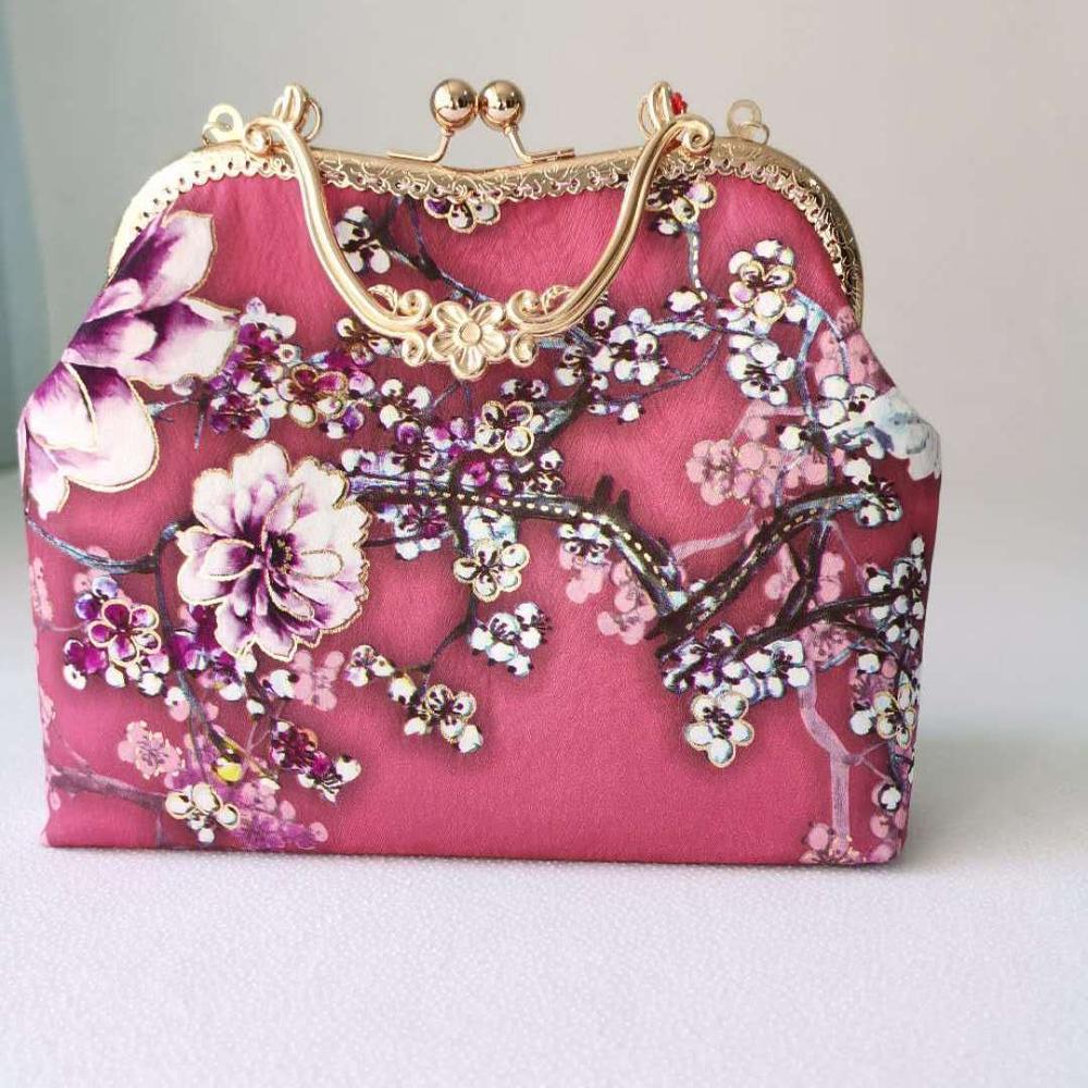 Bolsa feminina pura feita à mão para casamento, chique, bolsa escudo, cadeia, designer vintage, bolsa crossbody de ombro