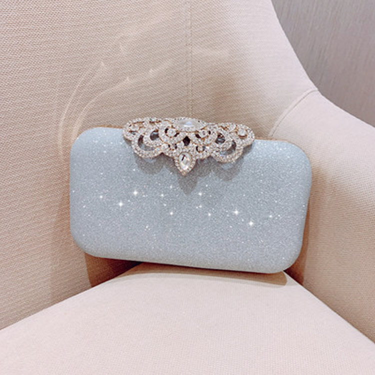 Solid Lovertjes Avondtassen Vrouwen Lederen Glitter Hard-Oppervlak Clutch Bags Dames Party Bruiloft Koppelingen Elegante Pouch: light blue