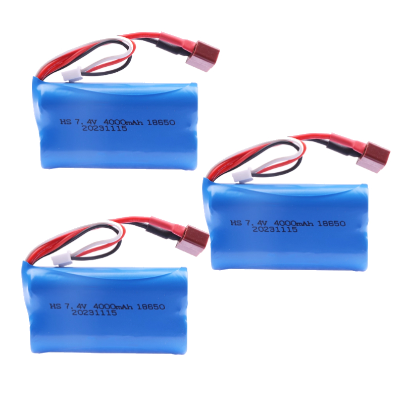 18650 T plug 2 S Voor WLtoys 1/16 16101 16102 16103 144001 12428 12423/SCY-16101 SCY-16102 RC Auto 4000 mAh 7.4 V Li-Ion Batterij: Beige