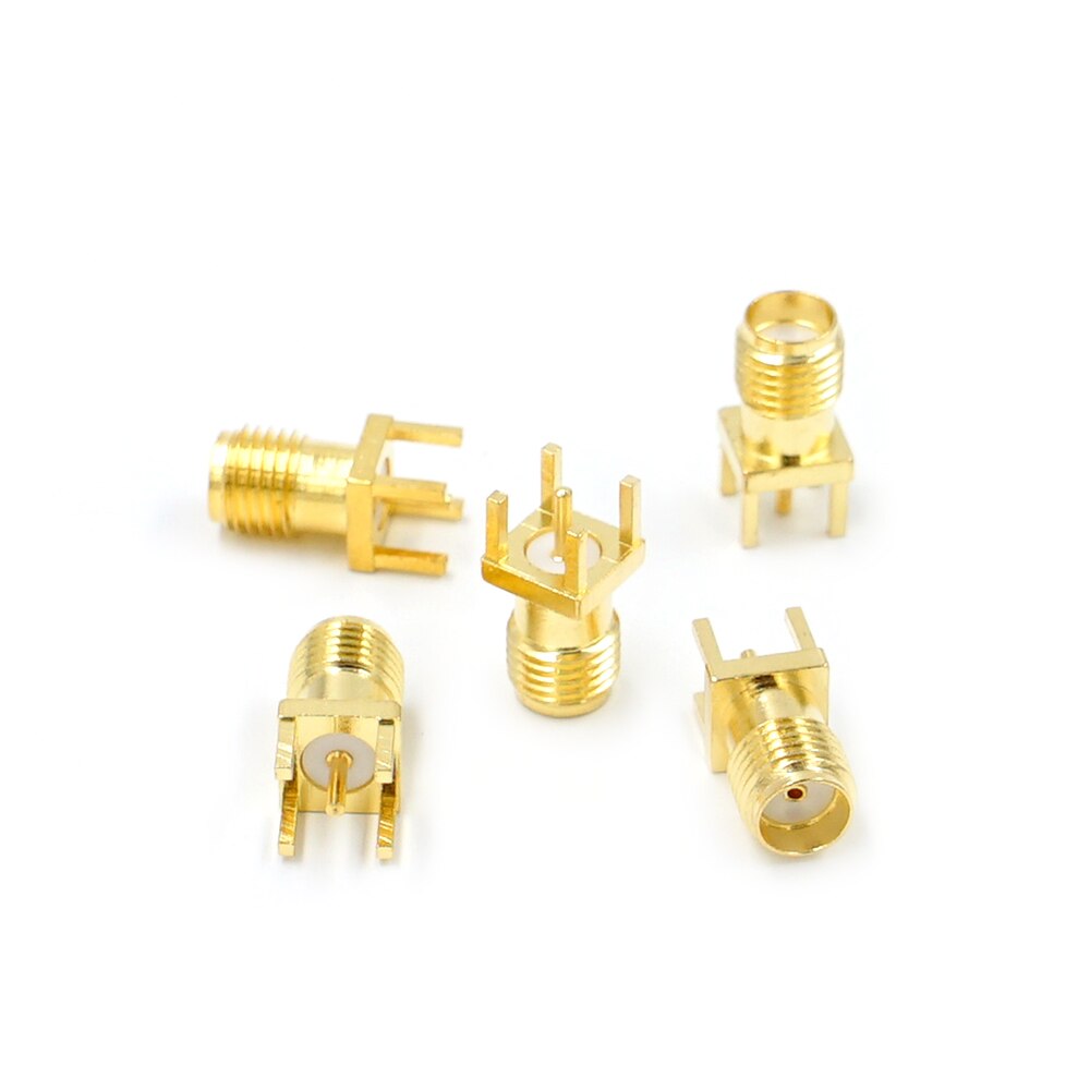 10Pcs SMA Female Jack Adapter Solder Edge PCB Straight Mount RF Copper Connector Plug Socket