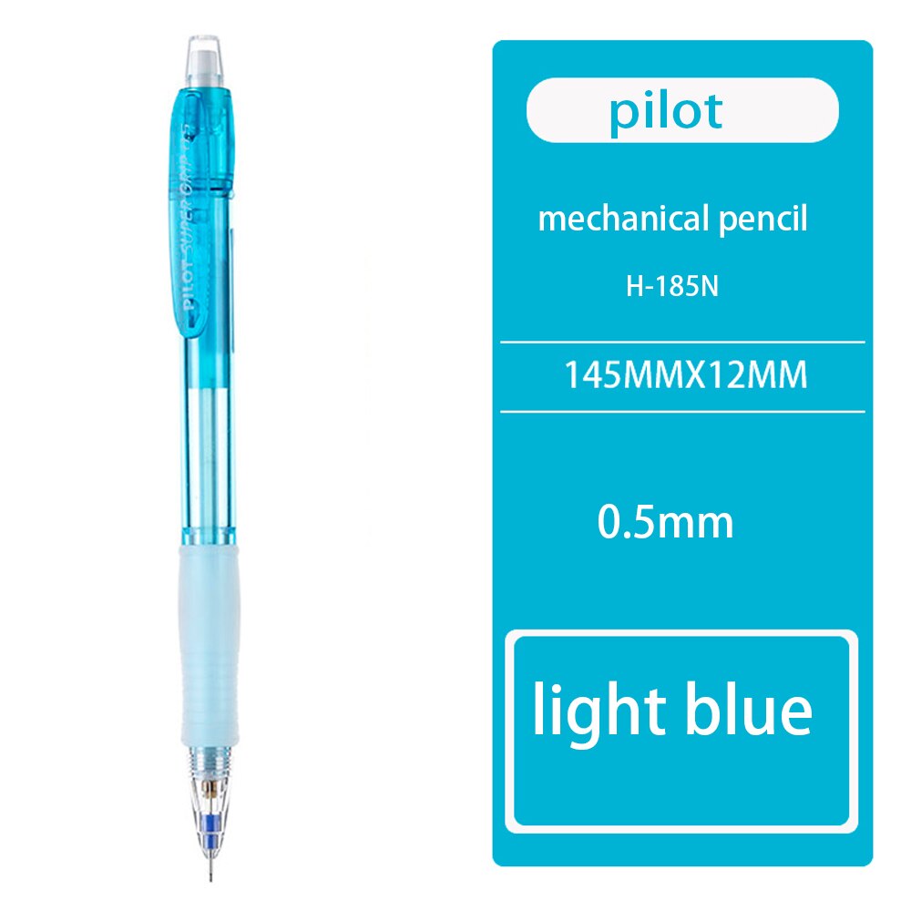 Japan PILOT H-185N mechanical pencil color transparent rod 0.5mm retractable mechanical pencil for students: light blue