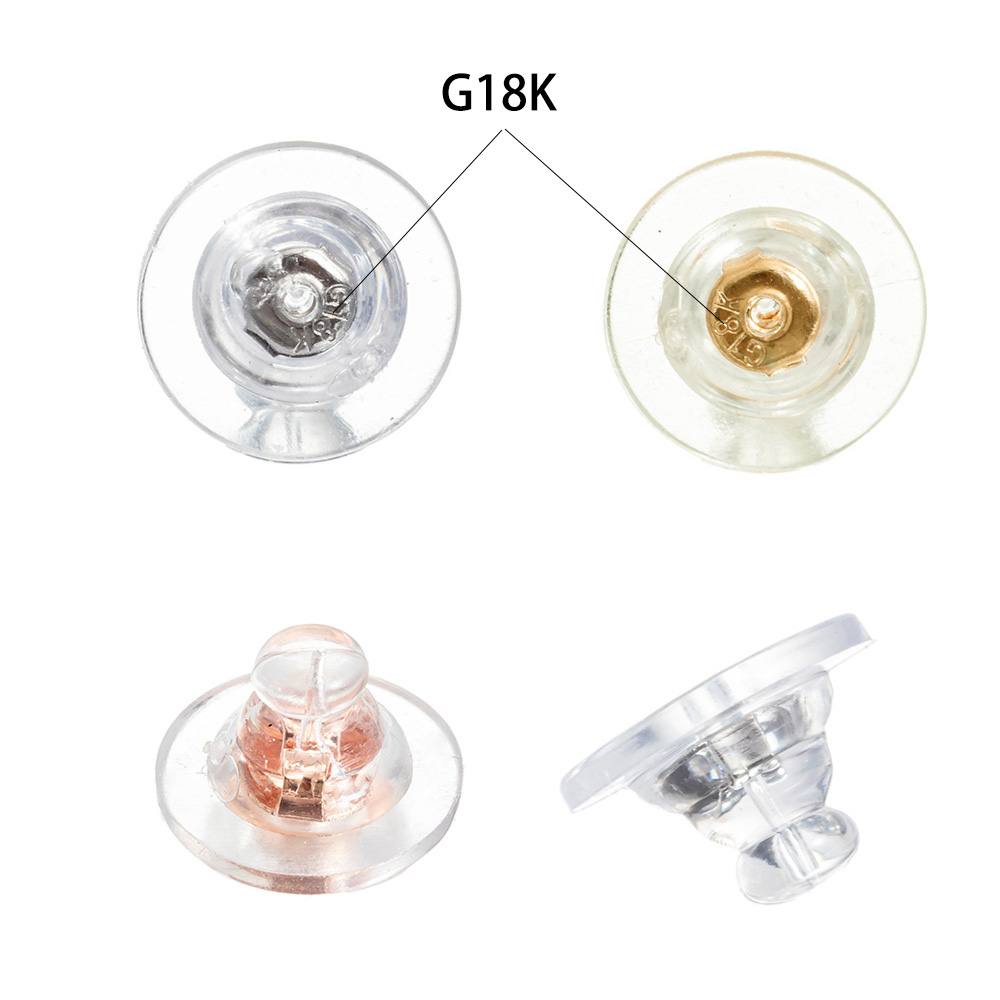 Tapones de silicona de para pendientes, Tapones Redondos para los oídos, tapas bloqueadas, mangas para pendientes, accesorios para la fabricación de joyas, 10 Uds.