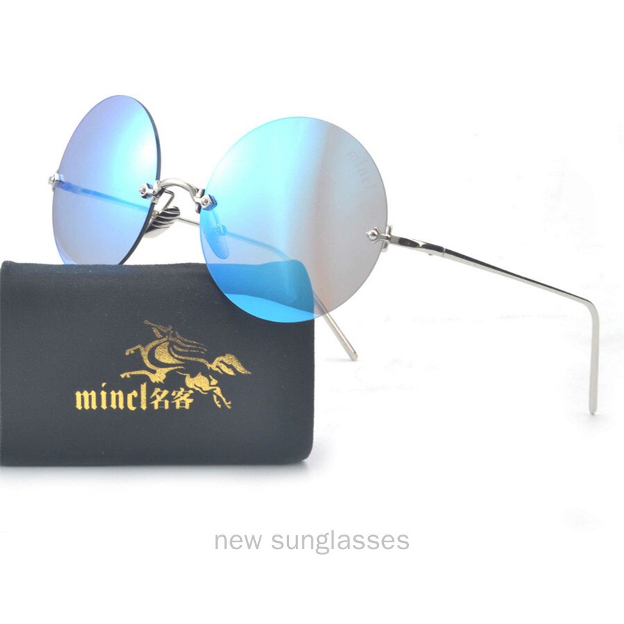 Gafas de sol redondas sin marco para mujer, de , de lujo, de , ópticamente transparentes, gafas de sol para hombres y mujeres, sombra NX