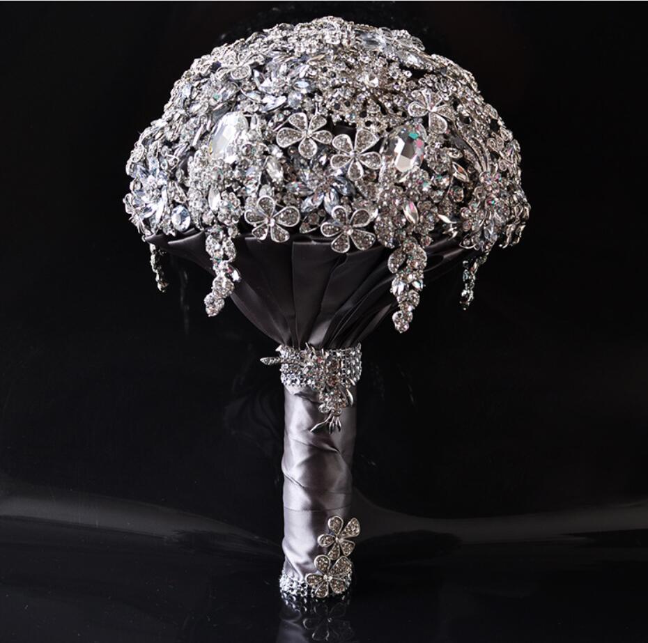 AYiCuthia luxe mariage Bouquet cristal mariée Bouquet mariage broche Bouquet argent bijoux mariage Bouquet S42