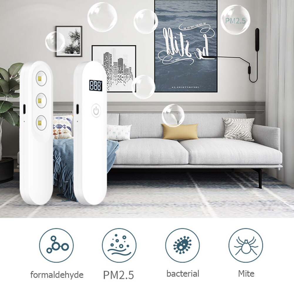 LED Handheld UV Sterilizer Disinfection Lamp LED Display UV Sterilizer Rechargeable Portable Timing Ultraviolet Germicidal Light