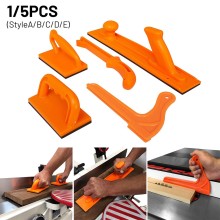 Ensemble de 5 blocs-poussoirs de sécurité pour le travail du bois et ensemble de bâtons-poussoirs pour menuisiers et utilisation sur la dégauchisseuse de table à toupie et la scie à ruban