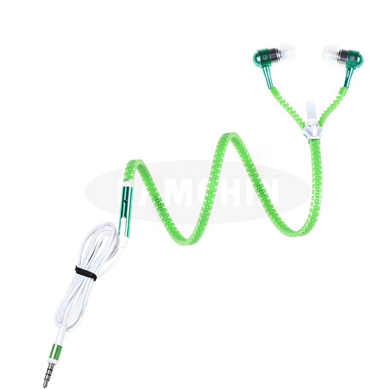 Night Lichtgevende Oortelefoon 5 Kleuren Super Bass Volledige Gloeiende Metalen Rits Oor Telefoons Met Microfoon Voor Iphone Xiaomi Huawei: Green
