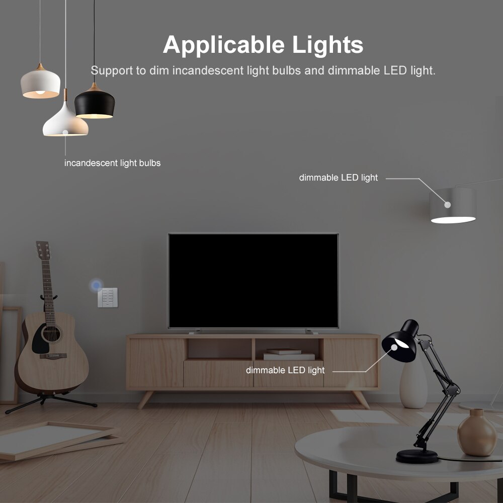 Itead sonoff  d1 smart lysdæmper switch wifi switch modul 433 mhz rf/app/stemme fjernbetjening juster lysets lysstyrke til smart hjem