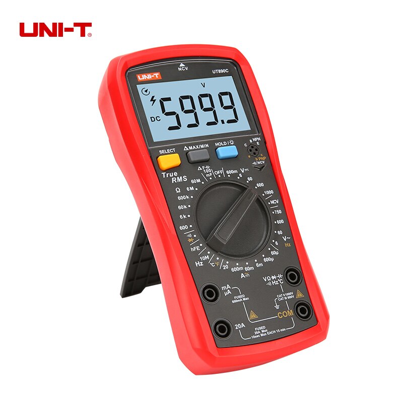 UNI-T UNI T Digital Multimeter True RMS UT890C UT890D+ Manual Range AC DC Frequency Capacitance Temperature Tester Backlight