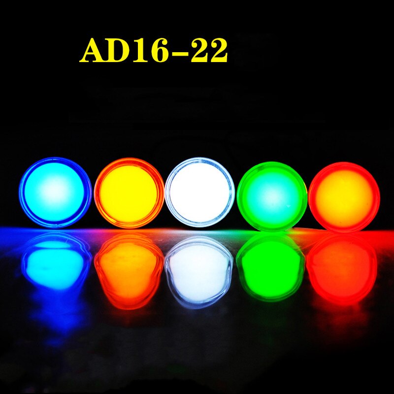 1pcs 12V 24V 220V 380V 22mm Panel Mount LED Power Indicator Pilot Signal Light Lamp