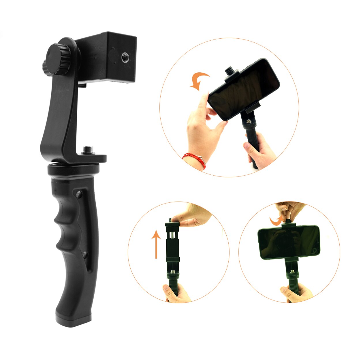 Anti-Slip Smartphone Hand Grip Stabilizer Mobile phone holder Cell Phone Video Holder Adjustable Phone Holder Rotatable Stand