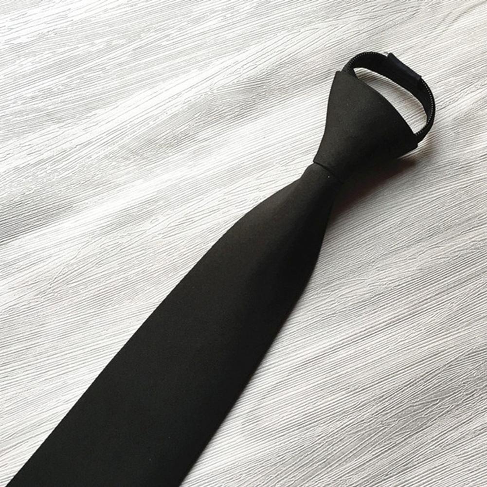 Corbata con cremallera para hombre y mujer, corbata negra con Clip para hombre, corbatas de seguridad Unisex, ropa, corbatas, corbatas de portero funerario, corbatas mate