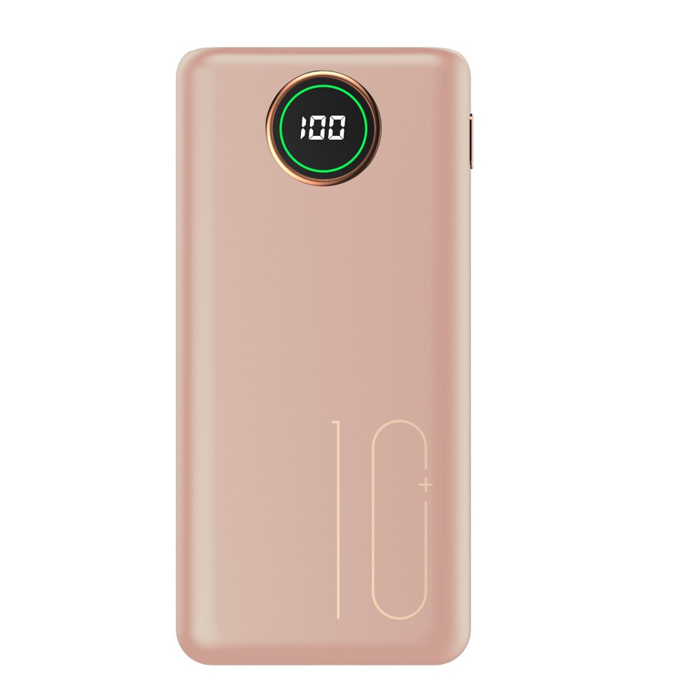 CASEIER di Lusso classico retrò Accumulatori E Caricabatterie Di Riserva 20000mAh Luce respirazione Schermo A portato PORTE USB Powerbank Ricarica Veloce Bancario Batteria: 10000mAh rosa