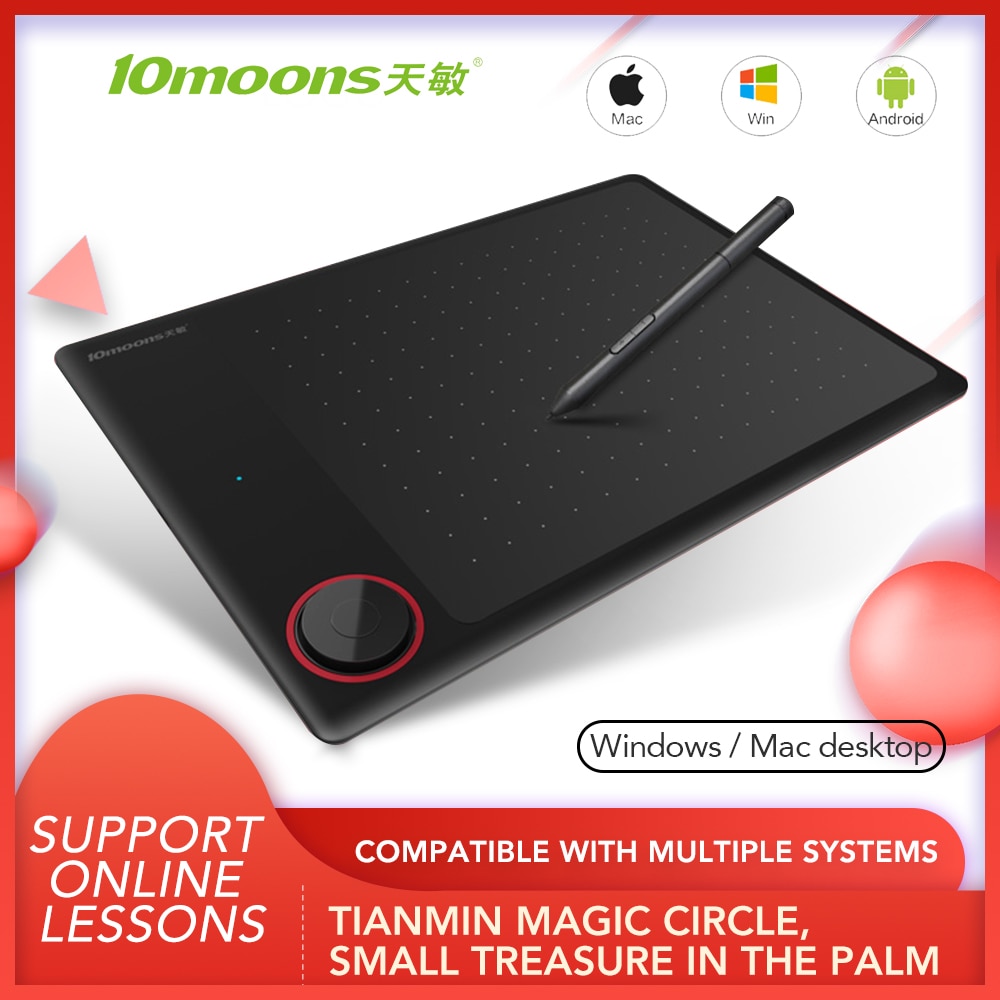 10moons Graphics Tablet G30 with Drawing Tablet Stylus for Android/Windows Writing Tablet Works with Computers/Mobile Phones