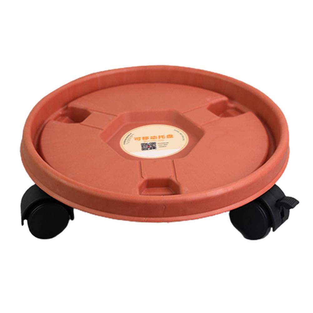 Pot Wheels Decorative High Loading Capacity Plastic Plant Pot Mover Planters Garden Supplies Pot Trays Accessories: Brick Red