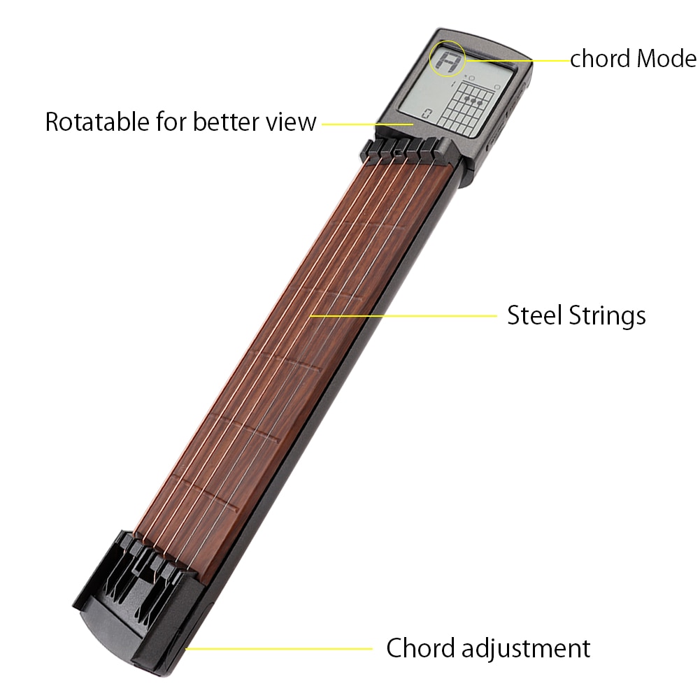 Entrenador de cuerdas de Guitarra portátil para principiantes, herramienta de práctica de bolsillo para entrenador de Guitarra Digital