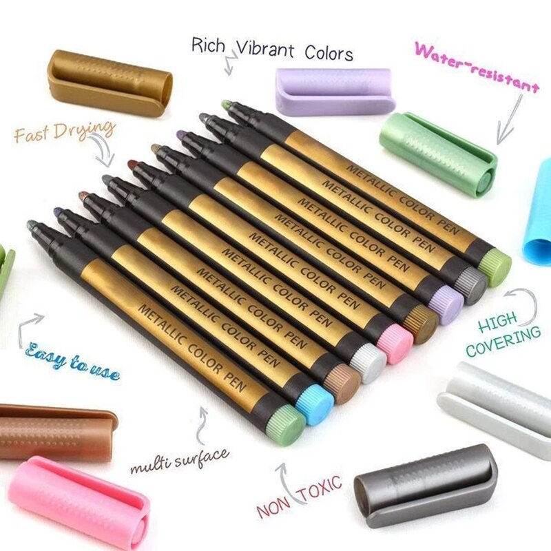 10pcs 2MM Tip Pen Marker for Crafts DIY Card Making Photo Album Painting KSI999