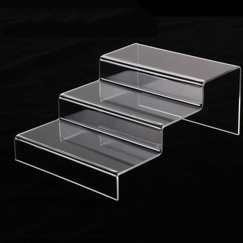 1 pc Display Stand Acrylic Clear Stepped Durable Holder Storage Rack for Models Acrylic Stepped Display Stand