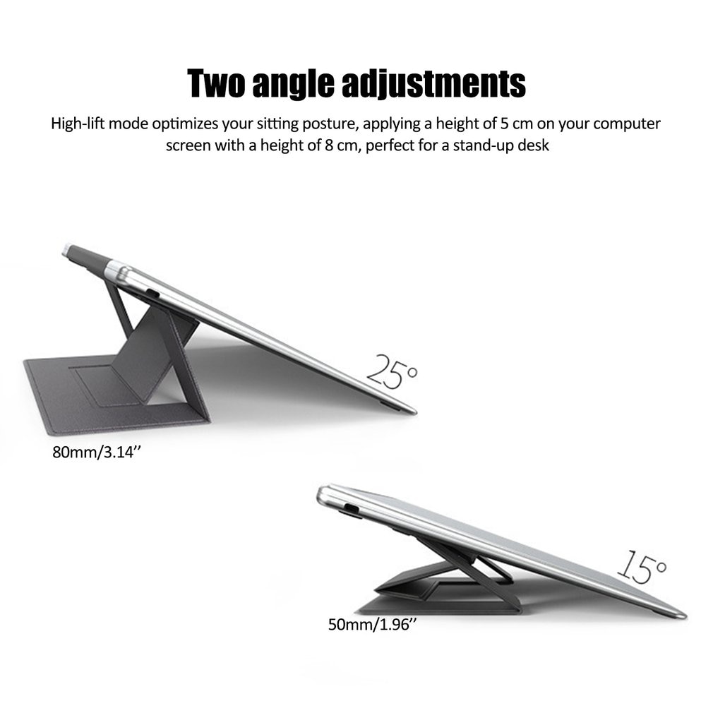Onzichtbare Laptop Adhesive Stand Vouwen Verstelbare Beugel Draagbare Tablet Houder voor iPad MacBook Lenovo Samsung Laptops