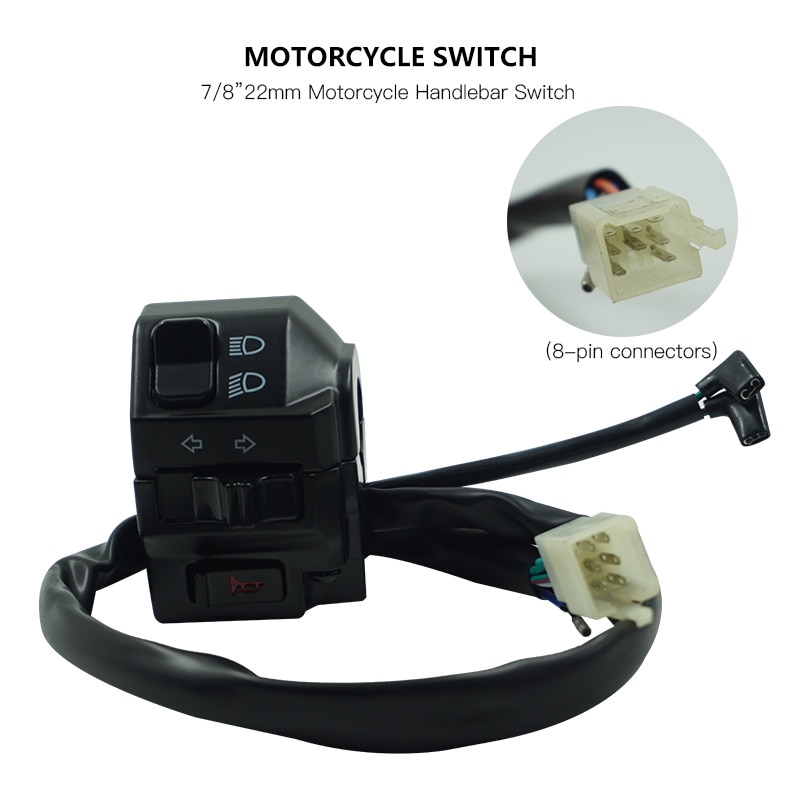 Black Universal Aluminum 7/8" 22MM Motorcycle Switch Handlebar Motorbike Horn Turn Signal Headlight Control Buttons