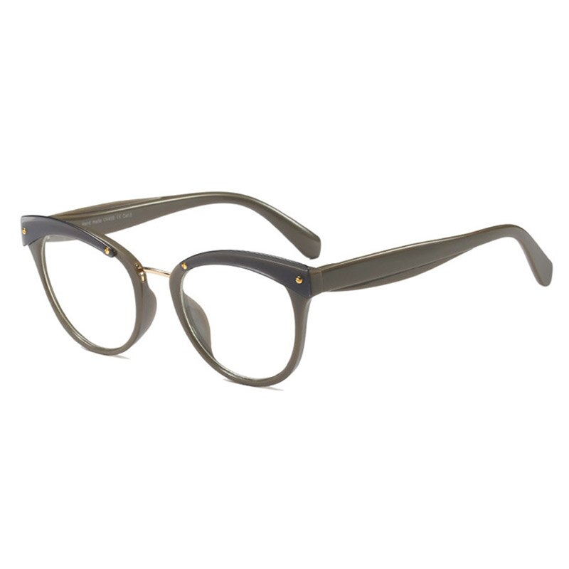 Feminino browline design óculos ópticos prescrição acetato aro óculos para óculos de aro grande quadro moda estilos 92163: green