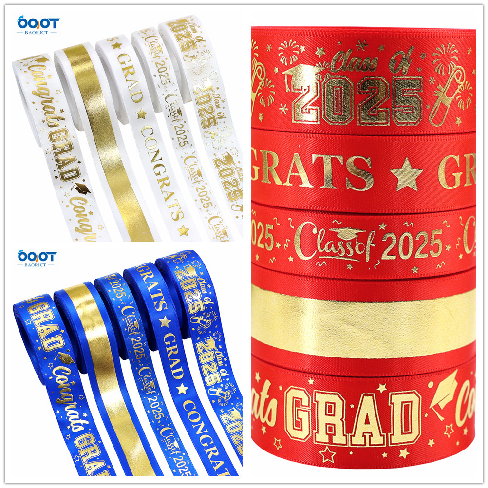 5Yard/Lot Graduation Satin Ribbon 3 Color Bronzing... – Grandado