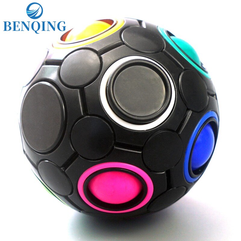 Benqing Draaibare Regenboog Ball Brain Power Vinger Voetbal Kinderen Stress Relief Speelgoed Vingertop Regenboog Bal Magische Bal WF229