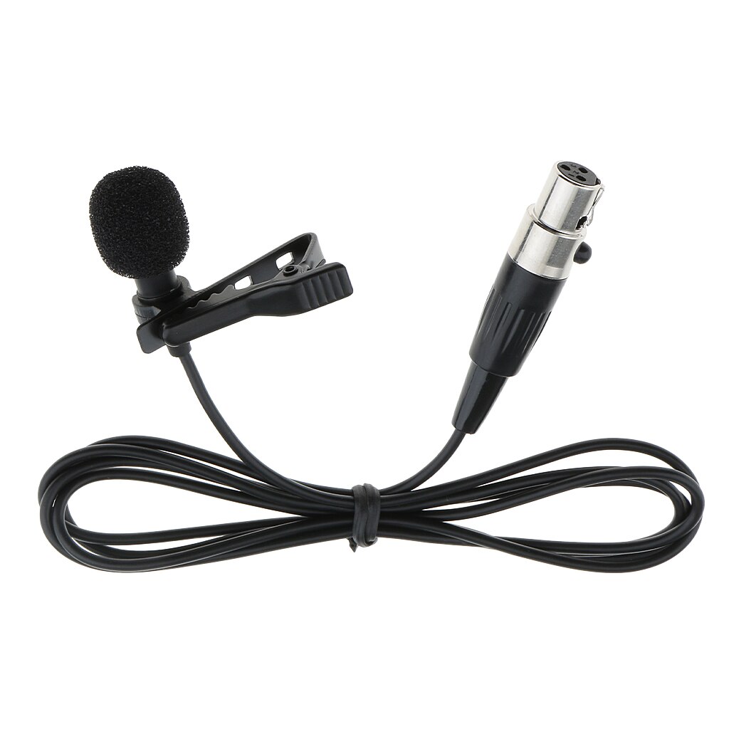 kabellos Mikrofon XLR 3-Stift Lavalier-mikrofon Clip auf & Windschutz: Metall Clip