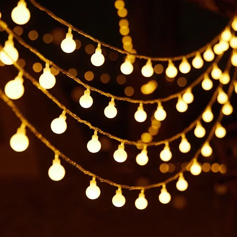 Guirnalda de luces LED con enchufe europeo de 3M-22M, guirnalda de luces para exteriores, lámpara de boda, jardín, luces de hadas, decoración de Navidad y Año