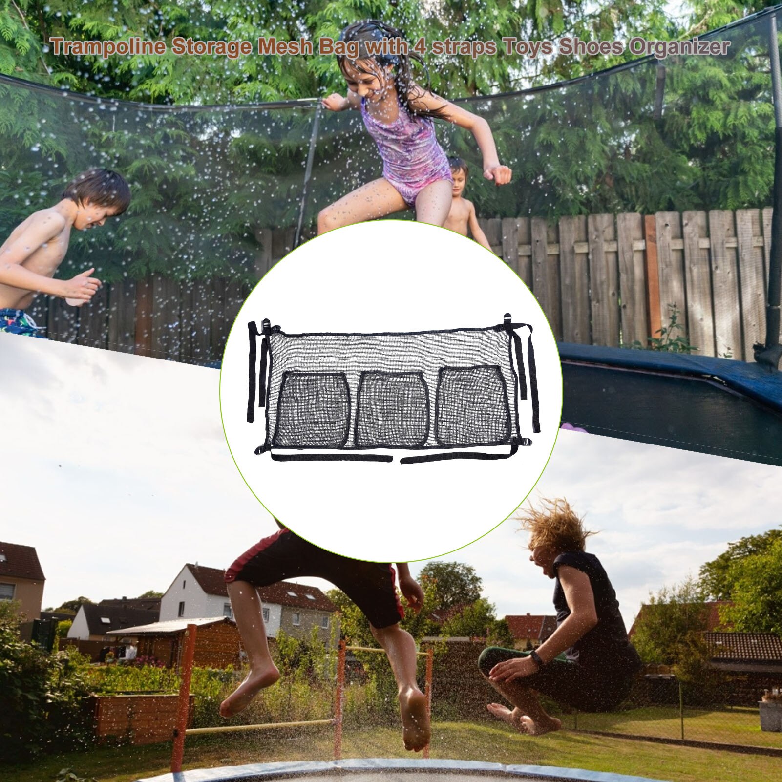 Trampoline Storage Net Bag Toy Shoe Storage Net Bag Swimming Pool Beach Buggy Storage Bag