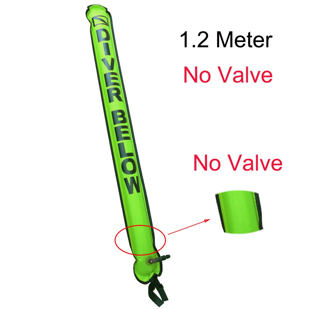 1.1M-1.8M Closed-End Scuba Diving Surface Marker Buoy SMB Drift Diving Ascending Signal Tube Safety Sausage for Wreck Snorkeling: 1.2M Yellow No Valve