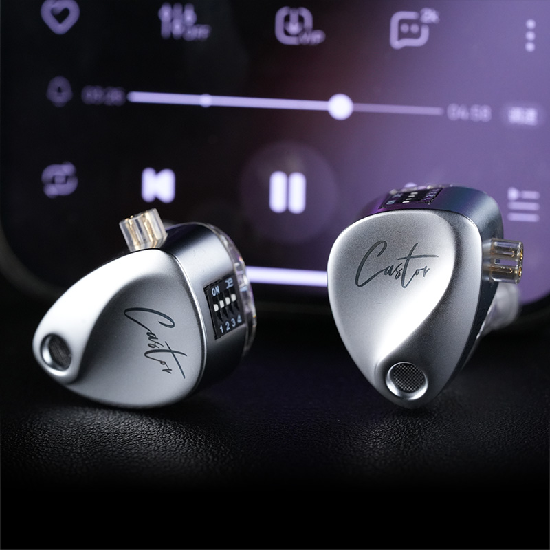KZ Castor IEM in Ear Earphones Dual-Dynamic Driver Tuning Noise Isolating HiFi Wired Headphones With 2Pin Detachable Cable