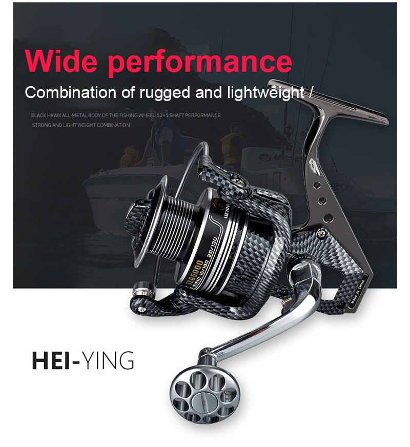 Spool Fish Reel 12+1BB Ball Bearings Spinning Fishing Reel Reels Speed Gear SSG 1000/2000/3000/4000/5000/6000/7000