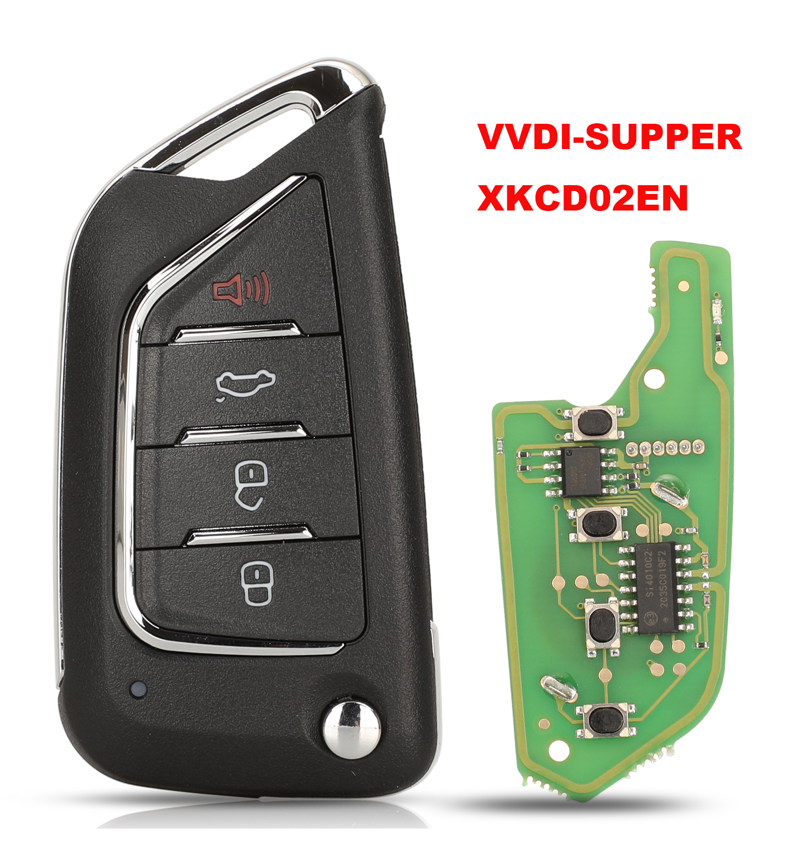 Xhorse jingyuqin Chiave telecomando universale per auto con 4 pulsanti per strumento chiave VVDI/VVDI-Supper XKCD02EN: Black