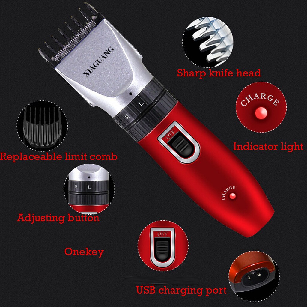 Hair Clippers Barber Haircut Metal Electric Cordless Hair Grooming Home Haircut Maquina De Cortar Cabello: Default Title