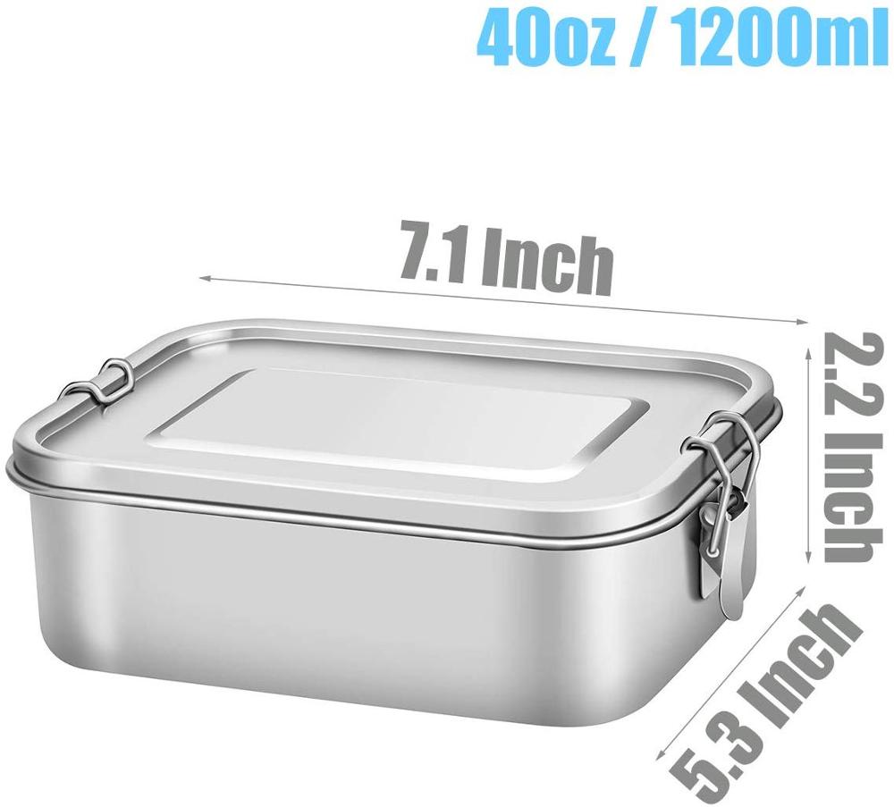 Bento laatikko, realman ruostumaton teräs tiivis bento lounasrasia , 40 oz vuotamaton lukittavilla pidikkeillä, metallinen ruokasäiliö