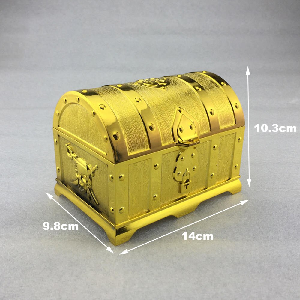 Plastic Pirate Treasure Box Crystal Gem Jewelry Box Storage Organizer Chest Box Treasure For Jewelry Gem Trinket Box: Golden Dome