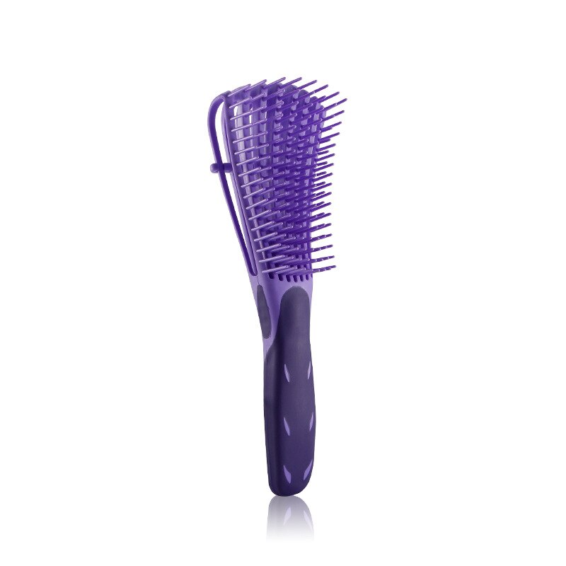 Peine de pulpo para peluquería, cepillo desenredante para cabello rizado, masaje doméstico para mujeres, peine no anudado: Stely  A Purple