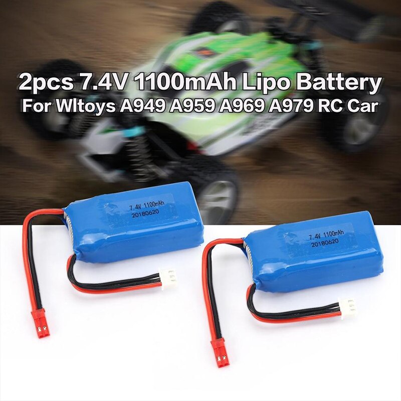 7.4V 1100mAh 2S EC2 Plug Lipo batterij met USB-oplaadkabel voor UTB18 4WD Off-Road hoge prestaties klimmen RC auto batterij