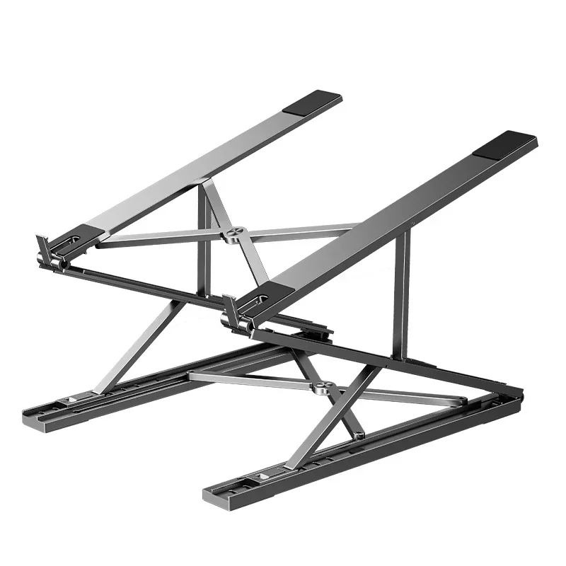 Eary Laptopstandaard voor desktop Metalen stabiele basis met draagbare opvouwbare geventileerde koelcomputerhouder Geschikt voor maximaal 18 inch: Rood