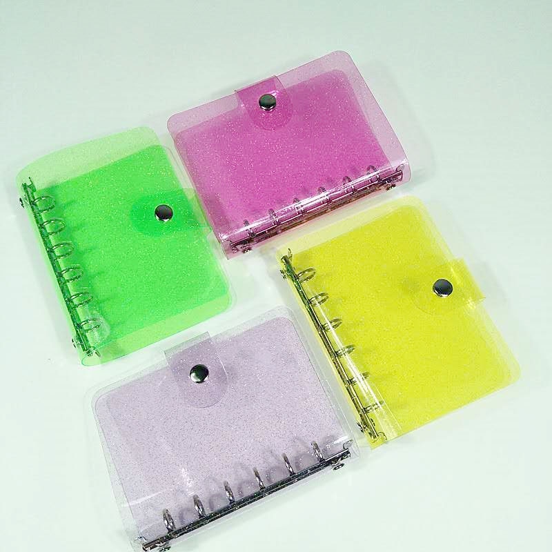 A5A6A7 New Arrival lśniąca okładka Notebook przezroczysty pcv okładka notesu luźny pamiętnik cewki pierścień Planner Waterproo