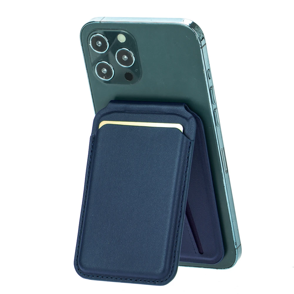 Magnetischer, zusammenklappbarer Brieftaschen-Kartenhalter, Leder-Telefonständer für Magsafe IPhone 14 13 15 Profi Max 16, Macsafe-Unterstützung, Telefonhalterung: Orange